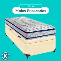 Colchão Solteiro Molas Ensacadas + Bau Blindado - Blue Paropas - 2