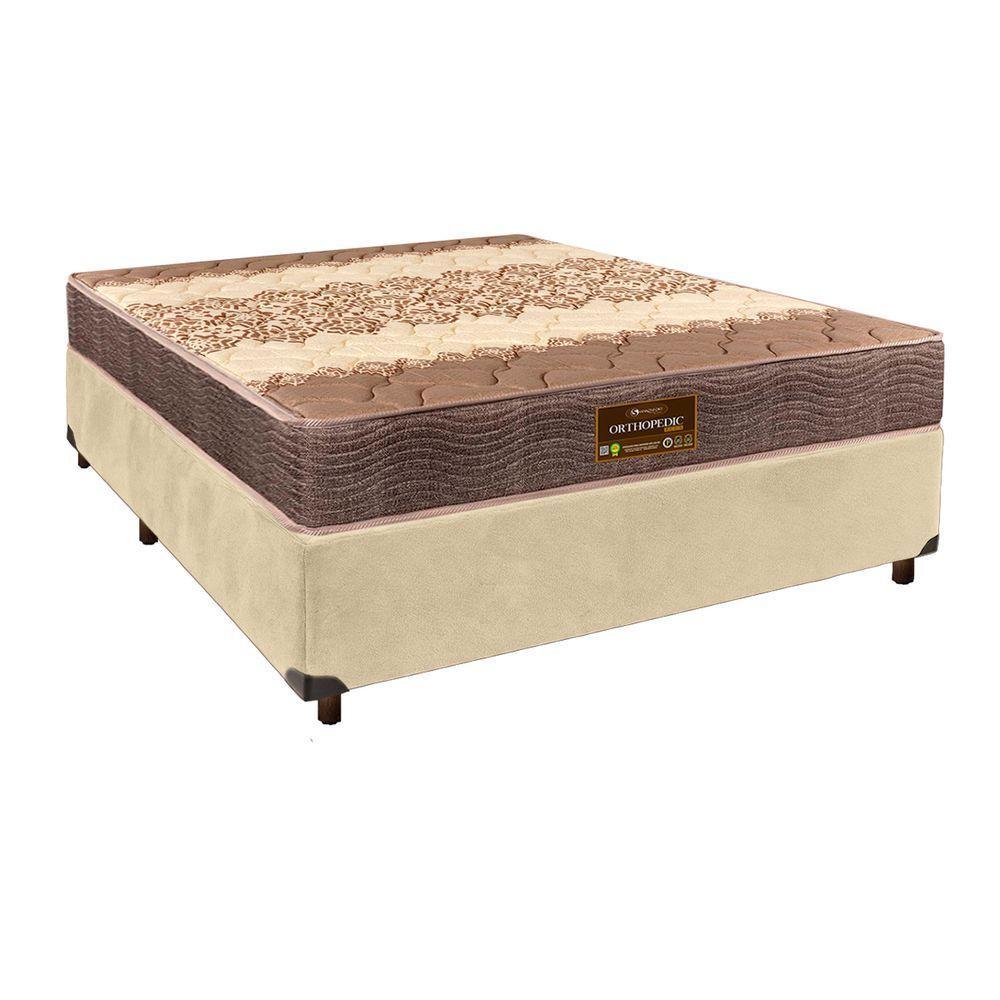 Conjunto Cama Box Perola Casal + Colchão D26 Ortophedic Sankonfort - 1