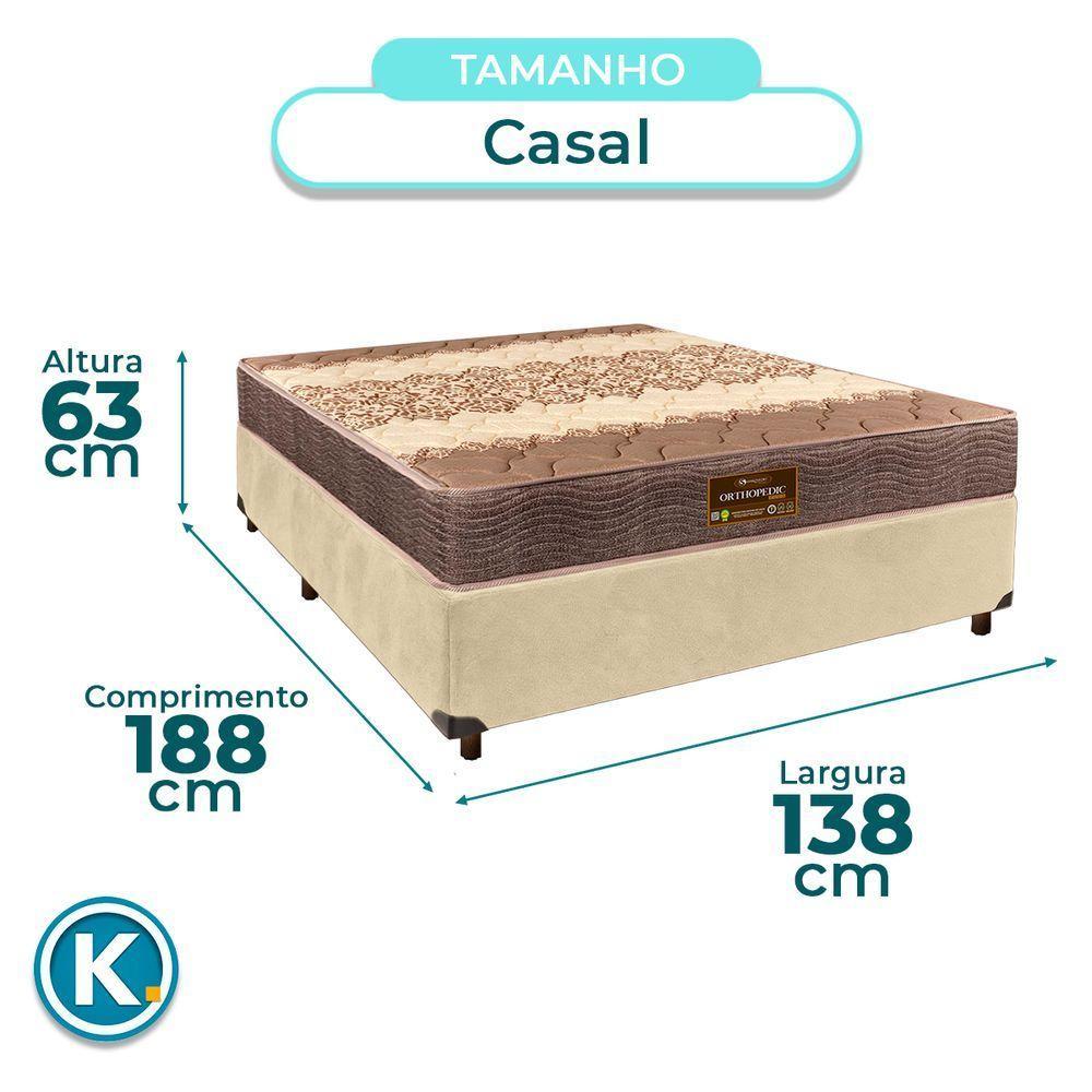 Conjunto Cama Box Perola Casal + Colchão D26 Ortophedic Sankonfort - 2