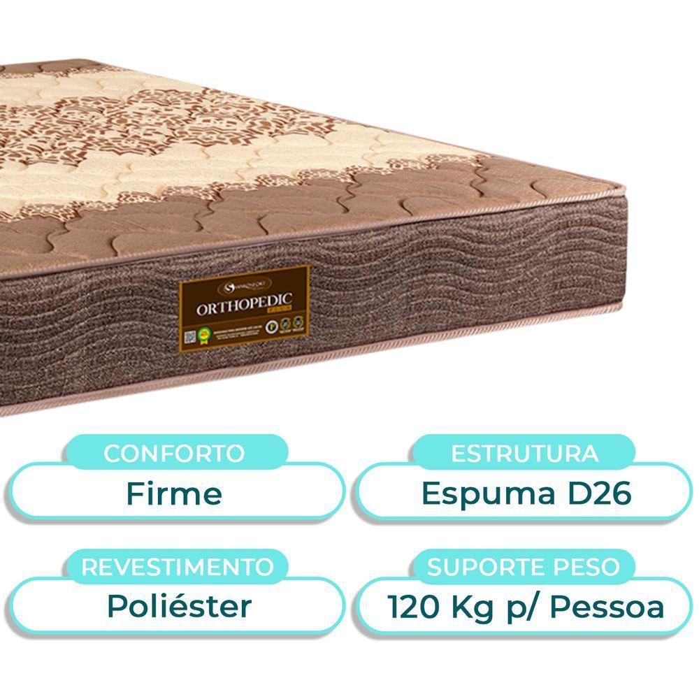 Conjunto Cama Box Perola Casal + Colchão D26 Ortophedic Sankonfort - 5