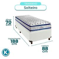 Conjunto Cama Box Branco Solteiro + Colchão Molas Ensacadas Blue Paropas - 3
