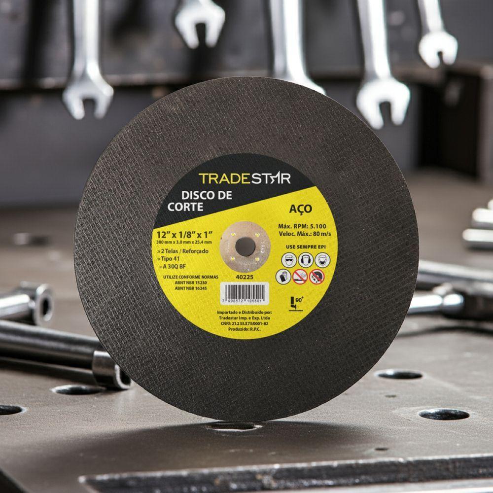 Disco De Corte 300 X 3 Mm Furo 1" Mm Aço Tradestar - 3