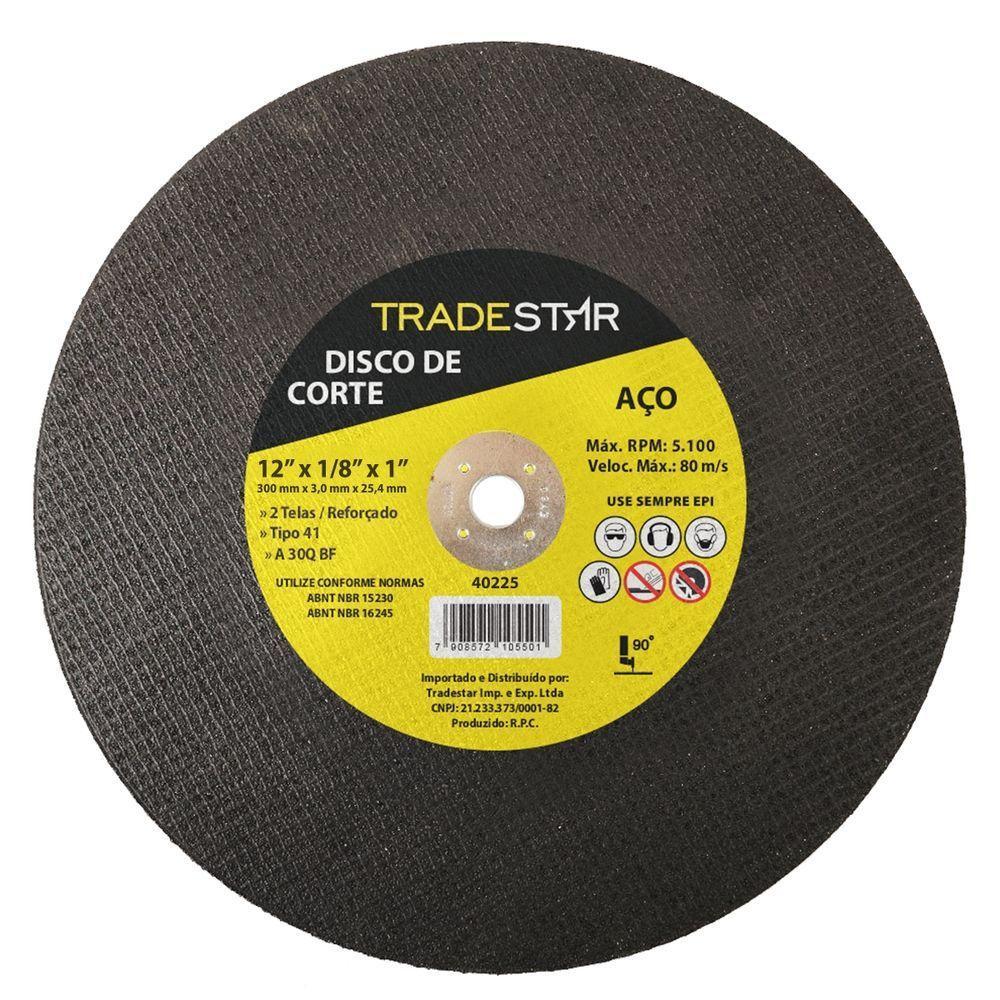 Disco De Corte 300 X 3 Mm Furo 1" Mm Aço Tradestar - 10