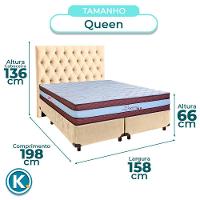 Cama Box + Colchão Queen Molas Ensacadas Legaccy Paropas + Cabeceira Estofada - 3