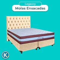 Cama Box + Colchão Queen Molas Ensacadas Legaccy Paropas + Cabeceira Estofada