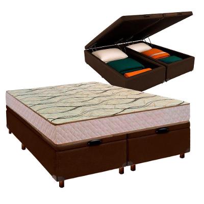 Cama Box Bau Blindado Casal + Colchão D33 Maxsono Paropas