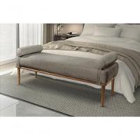 Recamier Banco Berlim Luxo Madeira Maciça Castellar Móbile Linho Cinza Linho Cinza - 4