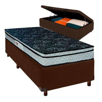 Cama Box Bau + Colchão Solteiro D28 Conforto Paropas