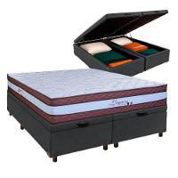 Conjunto Cama Box Bau Blindado Queen + Colchão Molas Ensacadas Legaccy Paropas - 1
