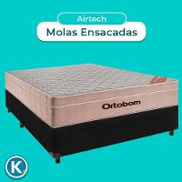 Cama Box Preto Casal + Colchão Molas Ensacadas Airtech Ortobom - 3