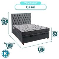 Kit Cama Box Bau + Cabeceira + Colchão Casal D33 - Iso100 - Ortobom - 3