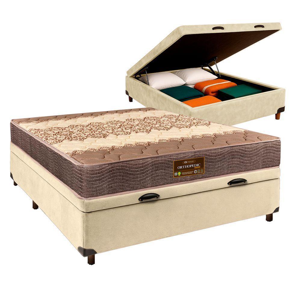Cama Box Bau Blindado Casal + Colchão D26 Ortophedic Sankonfort - 1