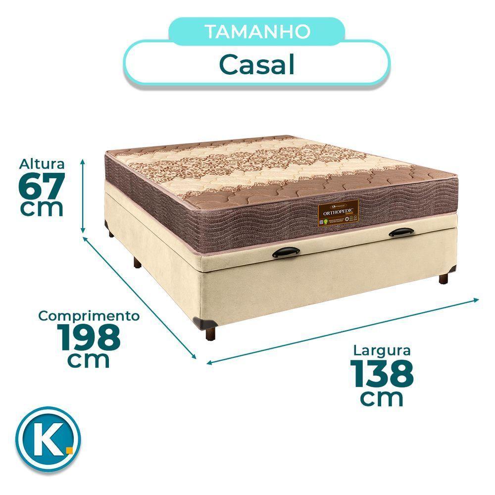 Cama Box Bau Blindado Casal + Colchão D26 Ortophedic Sankonfort - 3
