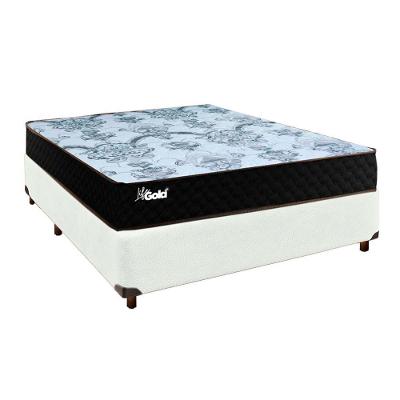 Cama Box + Colchão Casal Molas Ensacadas Life Gold Paropas