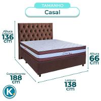 Cama + Box Marrom E Colchão Molas Ensacadas Casal - Legaccy Paropas + Cabeceira - 3