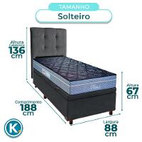 Kit Cama Box Bau + Cabeceira + Colchão Solteiro Molas Ensacadas - Petrus - Paropas - 3