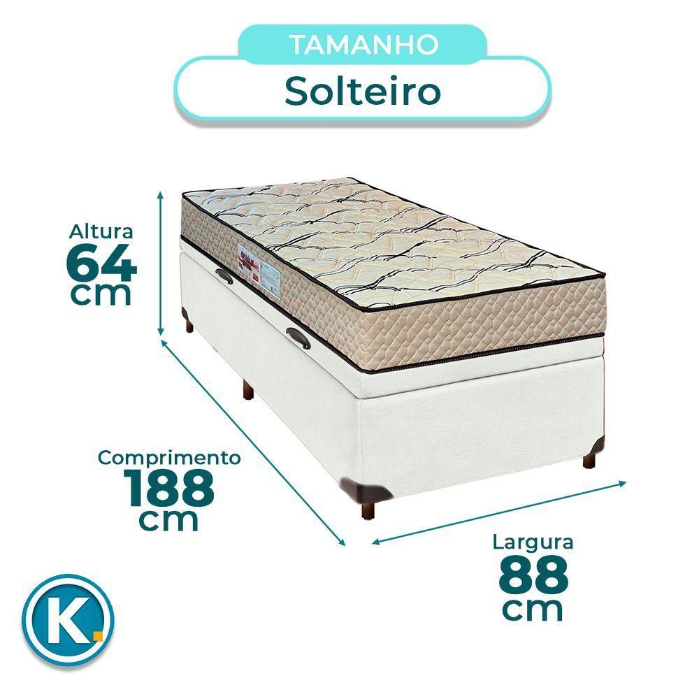 Cama + Bau Blindado E Colchão D33 Solteiro - Maxsono Paropas - 3