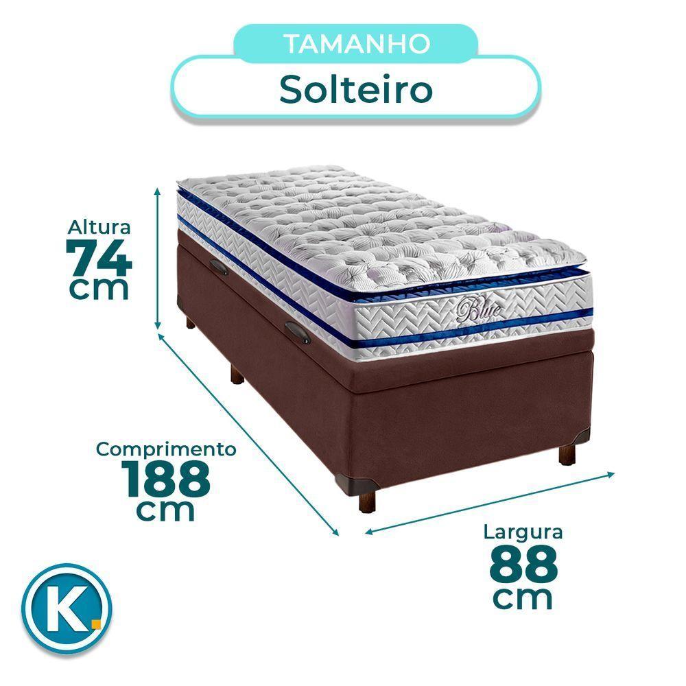 Colchão Solteiro Molas Ensacadas + Bau Blindado - Blue Paropas - 4