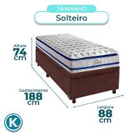 Colchão Solteiro Molas Ensacadas + Bau Blindado - Blue Paropas