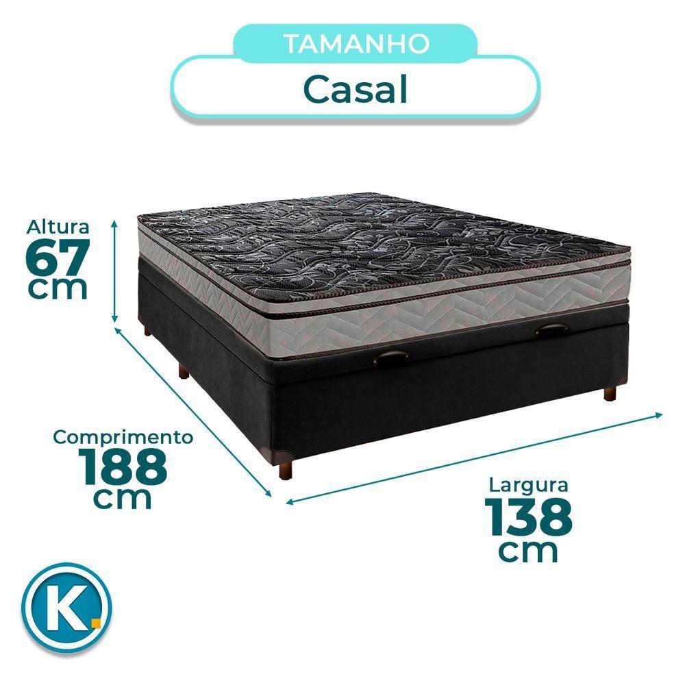 Cama Box Bau Blindado Casal + Colchão D28 Conforto Paropas - 3