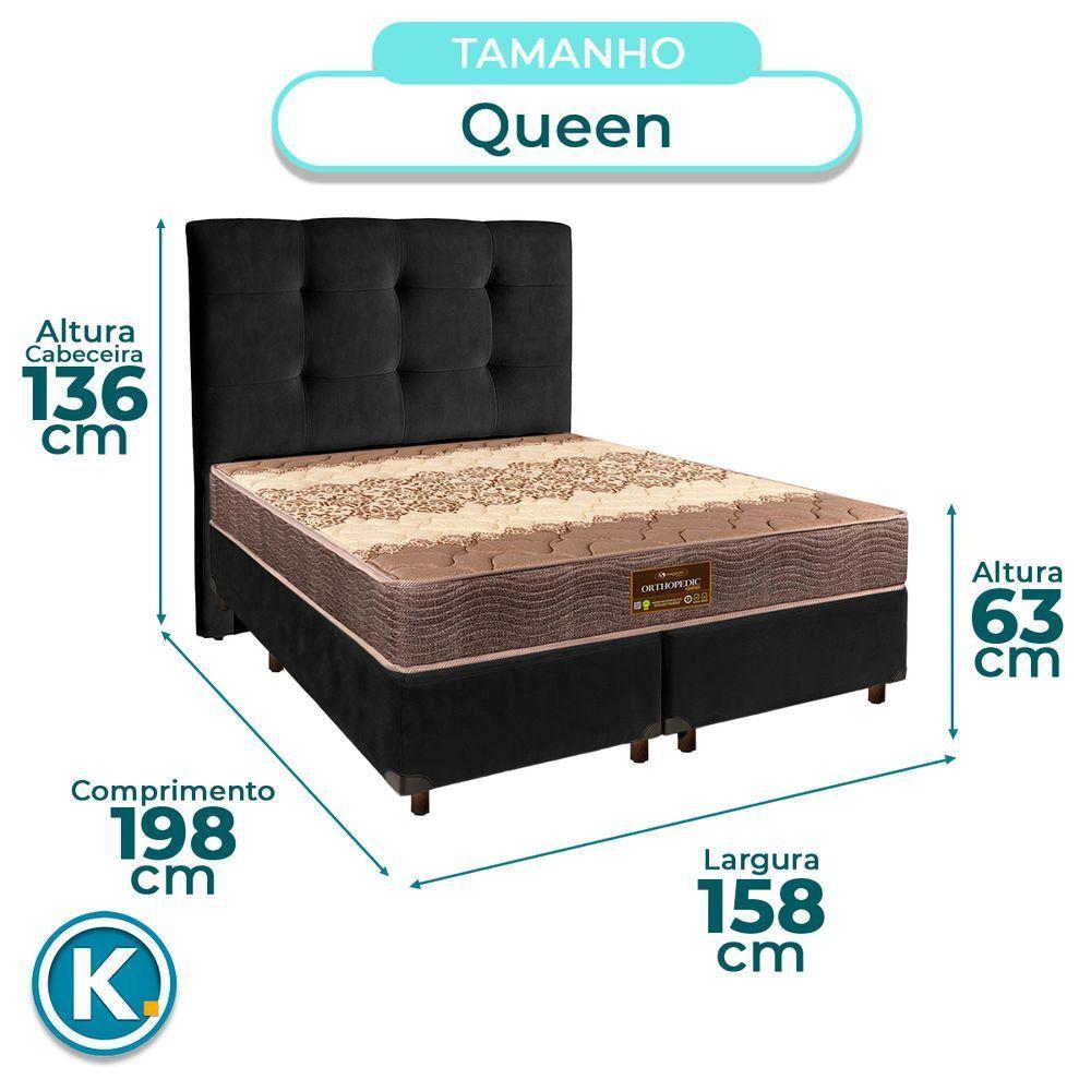 Kit Cama Box + Cabeceira + Colchão Queen D26 - Ortophedic - Sankonfort - 3