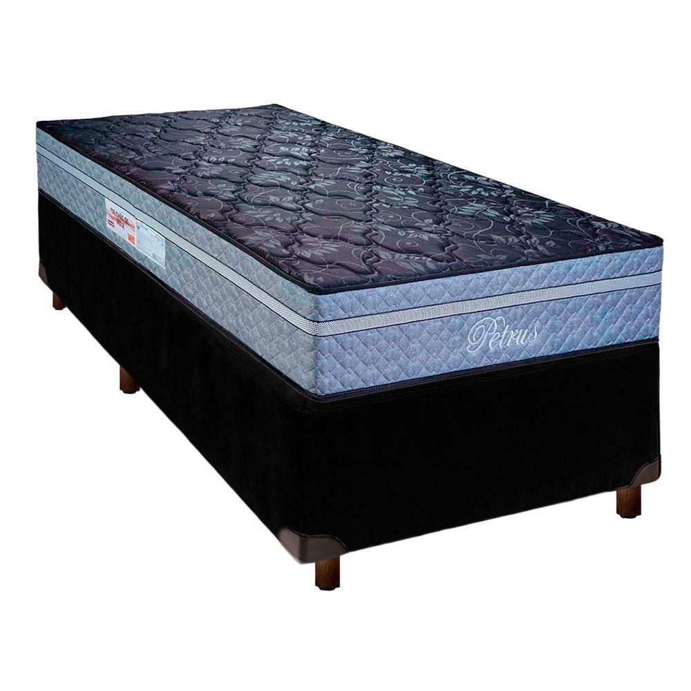 Cama Box + Colchão Solteiro Molas Ensacadas Petrus Paropas - 1