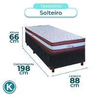 Conjunto Cama Box Cinza Solteiro + Colchão Molas Ensacadas Legaccy Paropas - 3