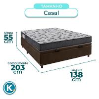 Cama Box Bau Marrom Casal + Colchão D33 Iso100 Ortobom - 3