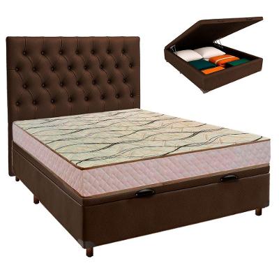 Kit Cama Box Bau + Cabeceira + Colchão Casal D33 - Maxsono - Paropas