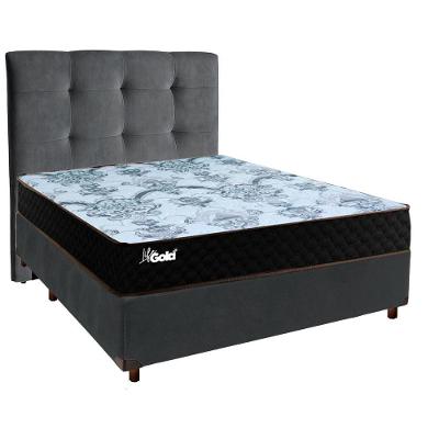 Kit Cama Box + Cabeceira + Colchão Casal Molas Ensacadas - Life Gold - Paropas