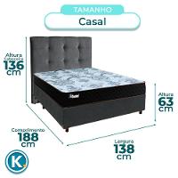 Kit Cama Box + Cabeceira + Colchão Casal Molas Ensacadas - Life Gold - Paropas - 3