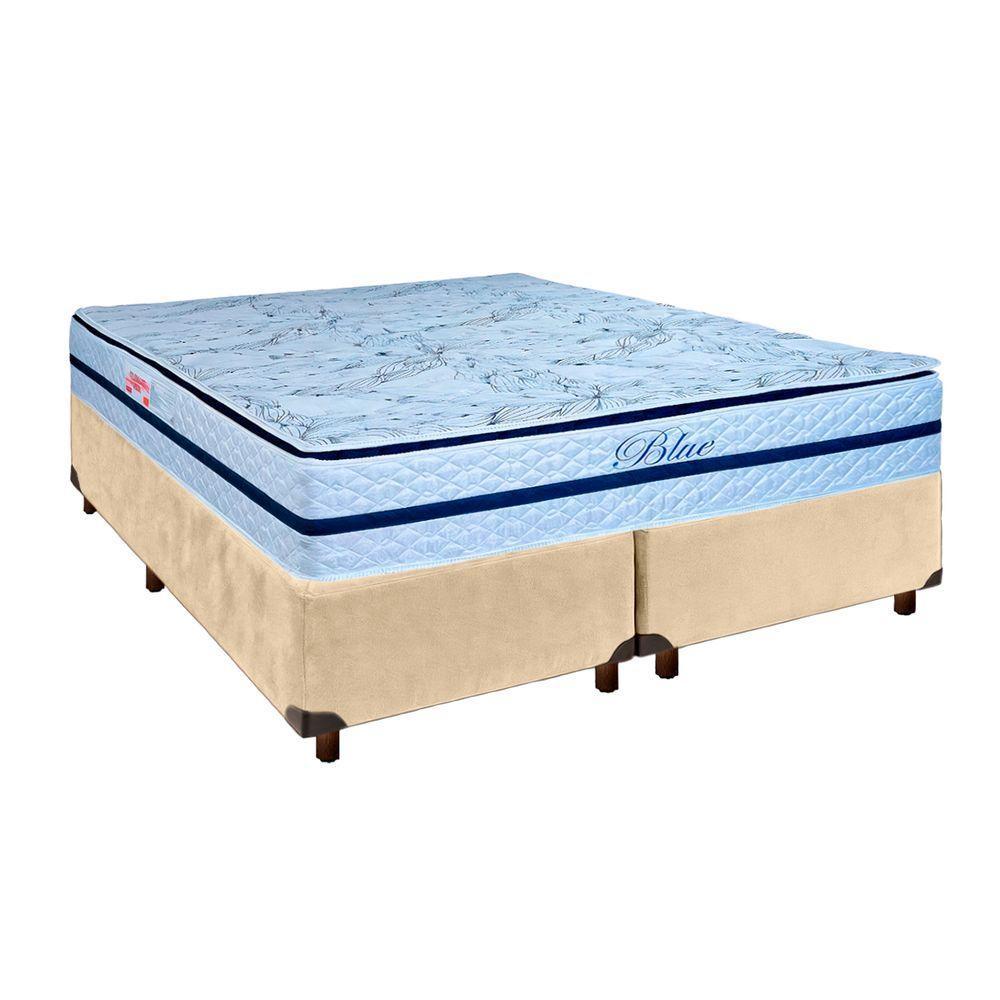 Cama Box + Colchão Queen Molas Ensacadas Blue Paropas - 1