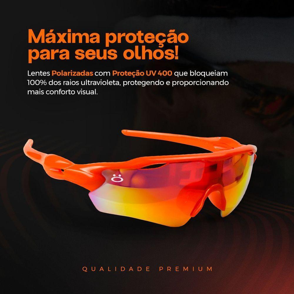 Oculos Esportivo Uv400 Protecao Ciclismo Corrida Bike + Case Vilão Lente Espelhada Qualidade Premium - 5