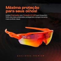 Oculos Esportivo Uv400 Protecao Ciclismo Corrida Bike + Case Vilão Lente Espelhada Qualidade Premium - 5