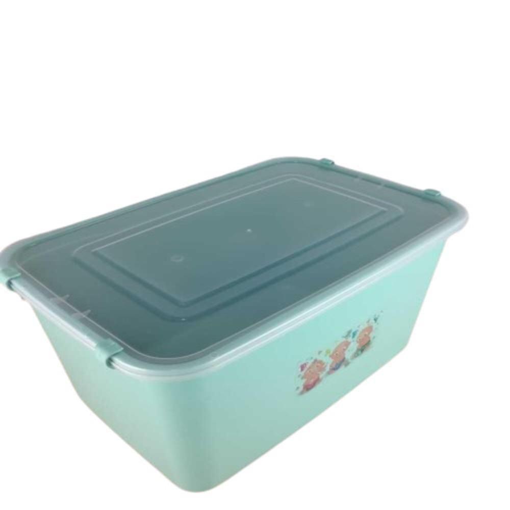 Caixa Organizadora Quarto Bebê Multiuso Porta Fraldas Brinquedos Roupas 30 Litros Tampa Trava Verde - 4