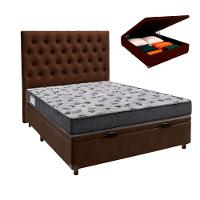 Conjunto Cama Box Bau Blindado Casal + Colchão D33 Iso100 Ortobom + Cabeceira - 1