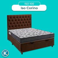 Conjunto Cama Box Bau Blindado Casal + Colchão D33 Iso100 Ortobom + Cabeceira