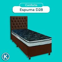 Kit Cama Box + Cabeceira + Colchão Solteiro D28 - Conforto - Paropas