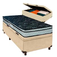 Cama Box Bau Blindado Solteiro + Colchão D28 Conforto Paropas - 1