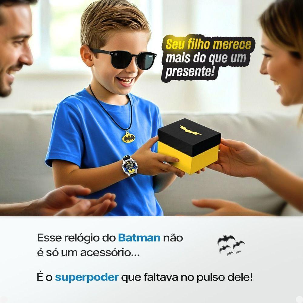 Oculos Colar + Relogio Infantil Digital Led Preto + Caixa Qualidade Premium Protecao Uv Crianca - 5