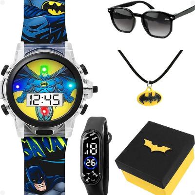 Oculos Colar + Relogio Infantil Digital Led Preto + Caixa Qualidade Premium Protecao Uv Crianca