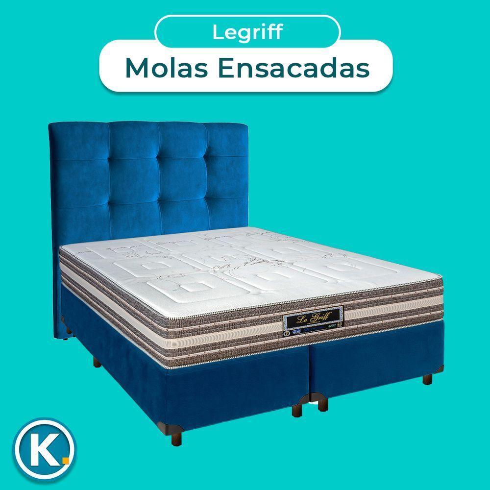 Cama + Box Blindado E Colchão Molas Ensacadas Casal - Legriff Sankonfort + Cabeceira - 4