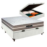 Cama Box Bau Branco Casal + Colchão Molas Ensacadas Legriff Sankonfort - 1
