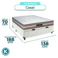 Cama Box Bau Branco Casal + Colchão Molas Ensacadas Legriff Sankonfort - 3