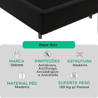 Cama Box Solteirão Preto V-store 96x203x44 - 2