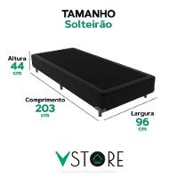 Cama Box Solteirão Preto V-store 96x203x44 - 3