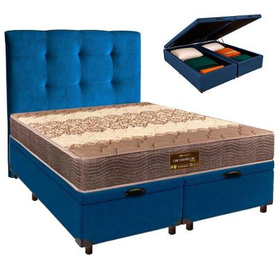 Kit Cama Box Bau + Cabeceira + Colchão Queen D26 - Ortophedic - Sankonfort
