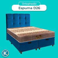 Kit Cama Box Bau + Cabeceira + Colchão Queen D26 - Ortophedic - Sankonfort