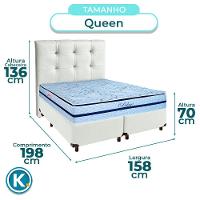 Kit Cabeceira + Cama Box + Colchão Queen Molas Ensacadas Blue Paropas - 3