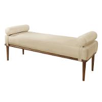 Recamier Banco Berlim Luxo Madeira Maciça Castellar Móbile Veludo Bege Claro Veludo Bege Claro - 1